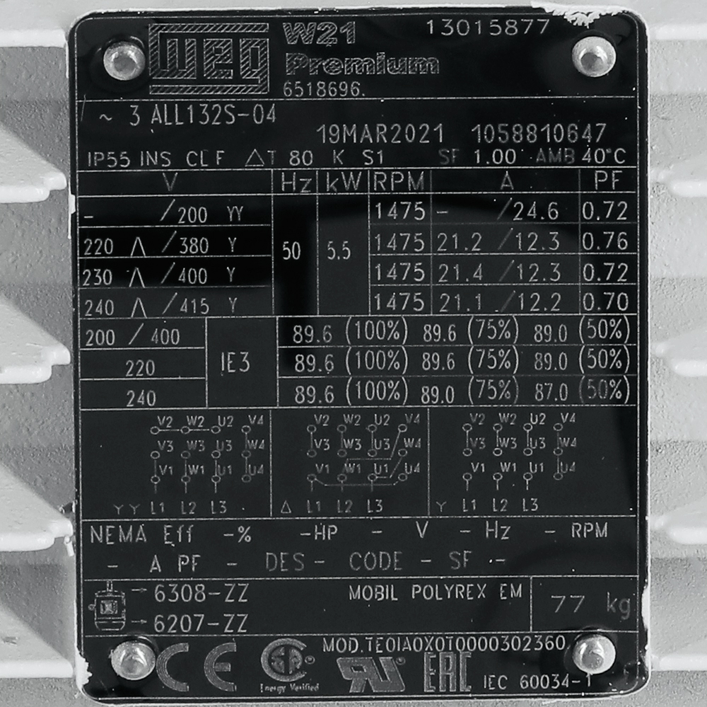 Leybold Sogevac SV300B Single Stage Rotary Vane Vacuum Pump, 3Phase